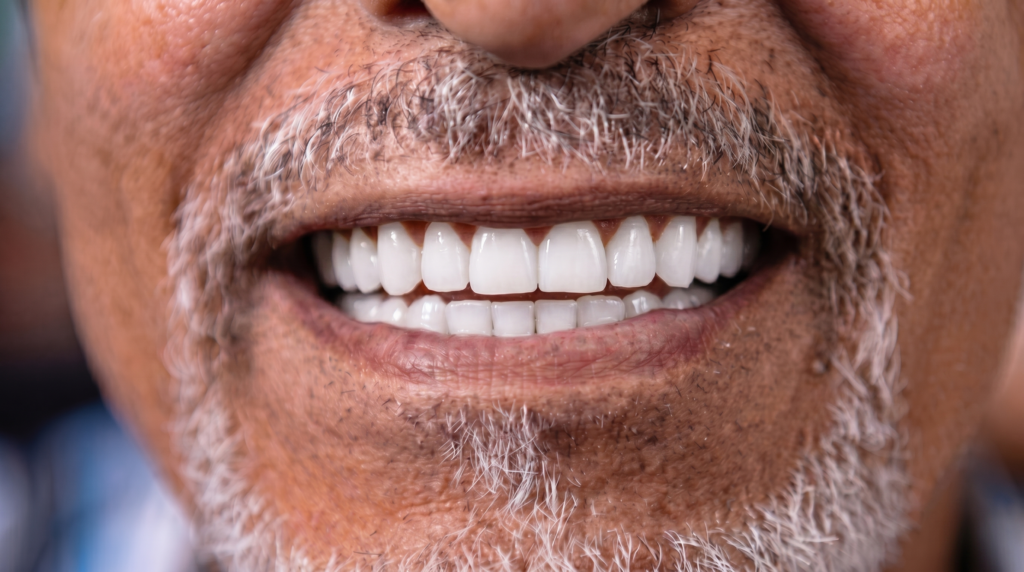 Sonrisa de paciente con diseño en resina